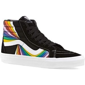 Vans Black Skateboard Shoes Rainbow Vans